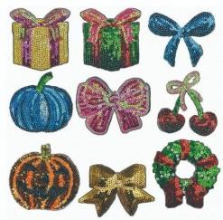 Festive Sequin Embroidery Patches