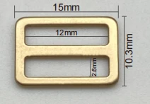 Bright Gold Rectangular Zinc Alloy Slider Buckle