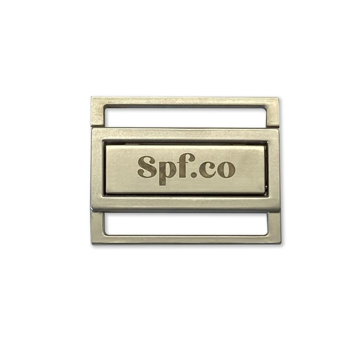 Matte Zinc Alloy Metal Slide Buckle Custom Logo